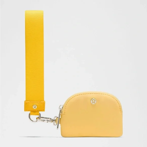 Lululemon NWT Dual Pouch Wristlet Maize Yellow Lemon Wash Card Holder